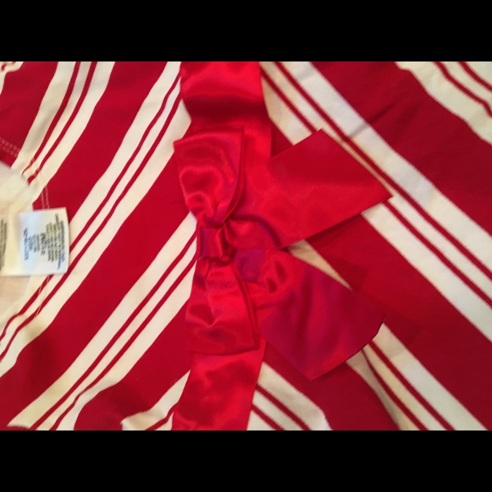 Bonnie 12M Candy Cane Christmas Holiday Dress bow - Picture 4 of 6